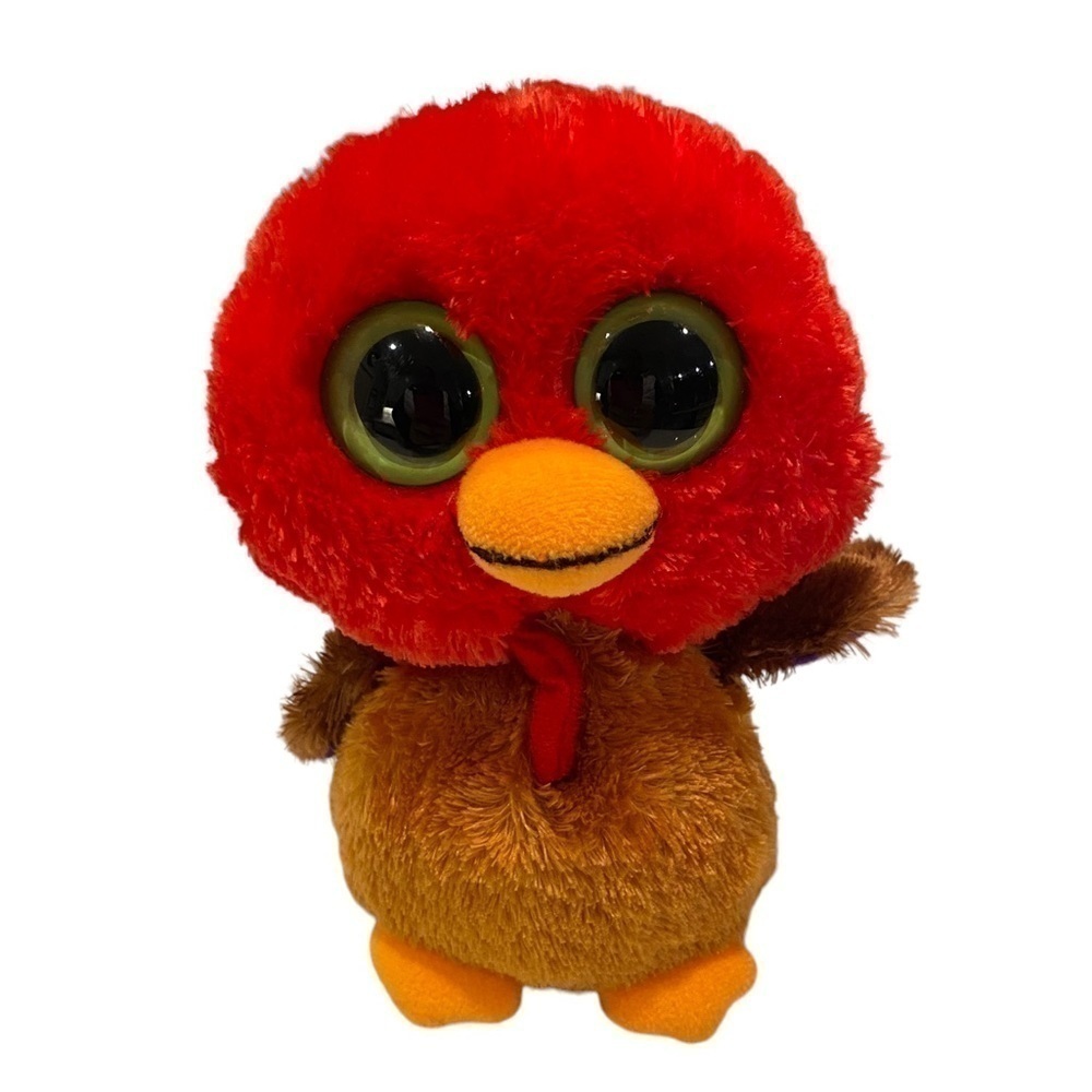 Ty Beanie Boos Thankful the Turkey 2012 Retired Solid Eyes   No Heart Tag